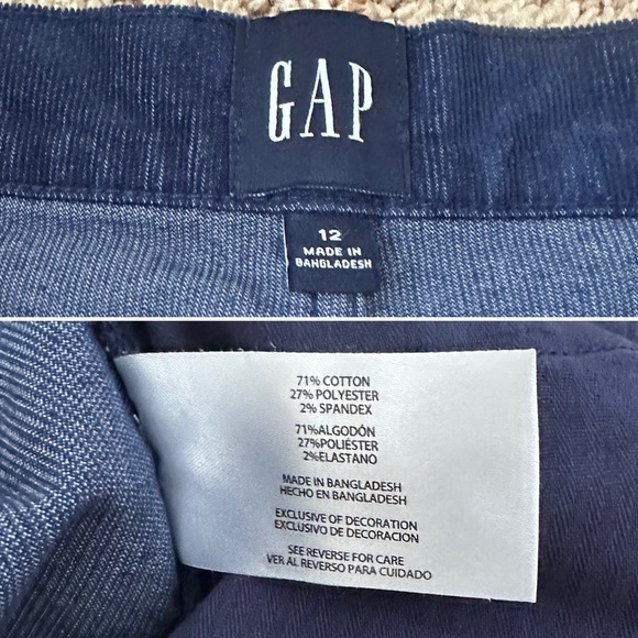 NWT Gap Navy Blue High Rise Corduroy Shorts Women's Size 12 Stretch Raw Hem - Picture 14 of 14